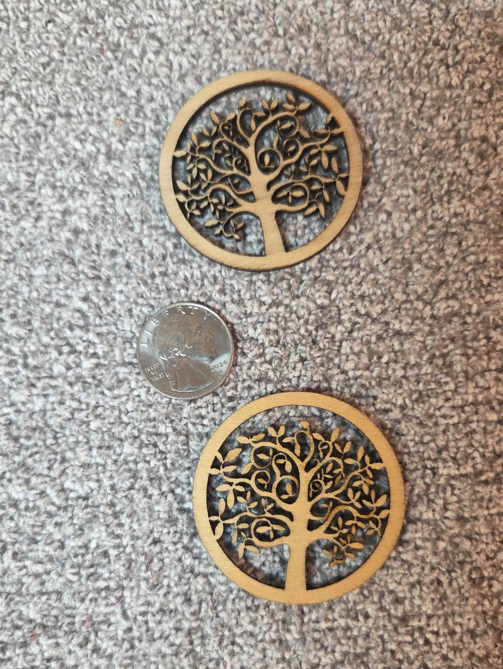 Natural Wood Tree of Life Wall Decor - Set of 2